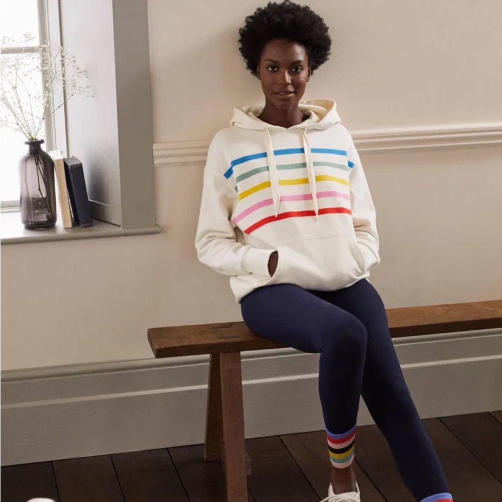 NWT - Boden Hoodie (cream with stripes) - US 8/UK 12